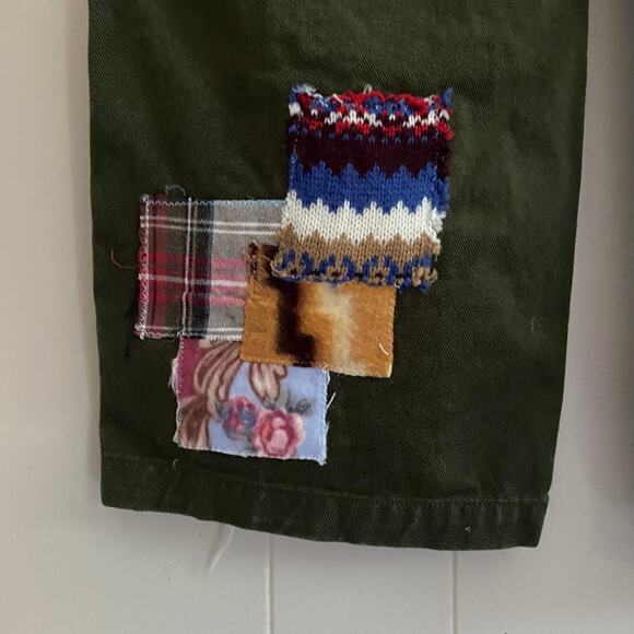 TNA Aritzia Green Straight Leg Cargo Patchwork Pants High Rise Reworked Women 0 - Picture 8 of 12